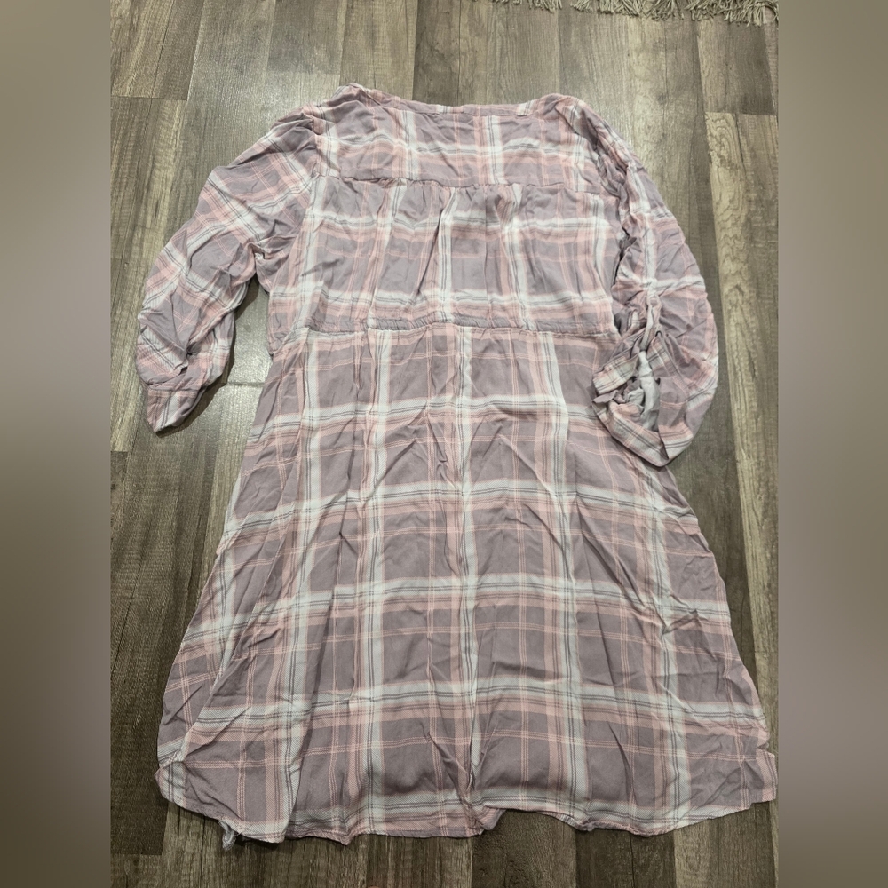 TORRID PINK PLAID SHIRT DRESS TUNIC Plus Curvy Preppy Classy 3x - Picture 12 of 12